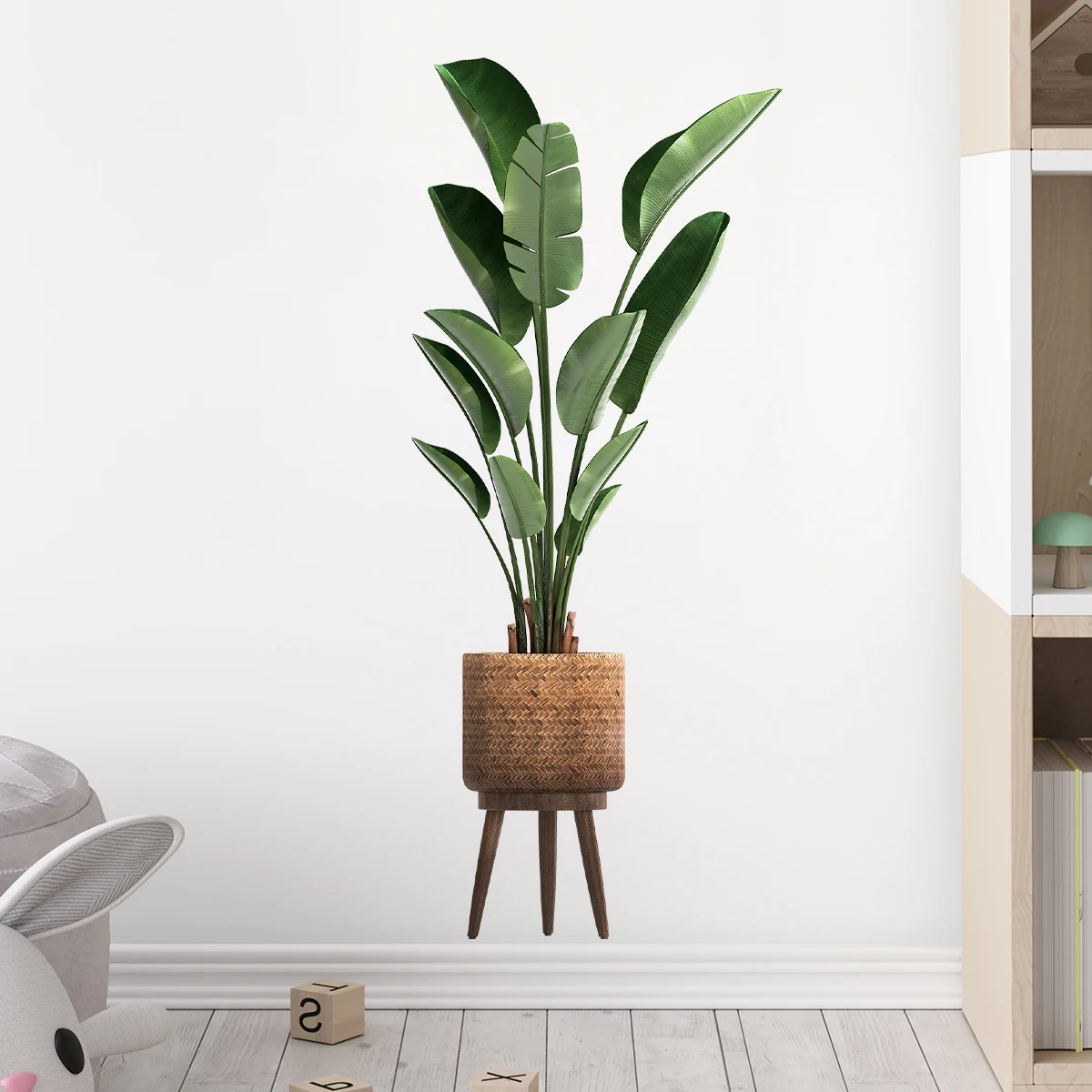 Home Office Layout - Simulatie groene plant sier ingemaakte muursticker