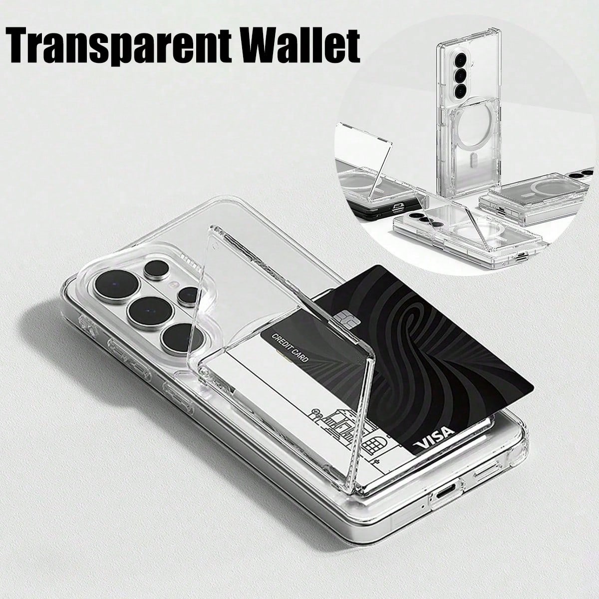 Document Holder Stand - 1 stuks Magsafe transparante portemonnee met