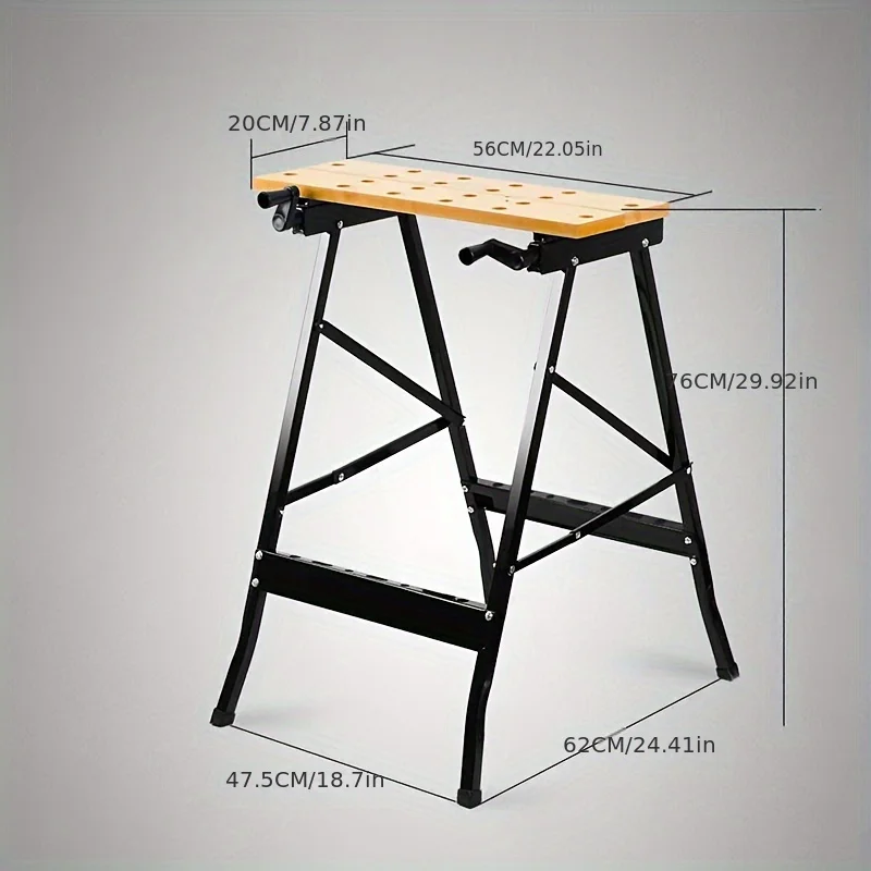Home Office Work Table - Veelzijdig verstelbare werkbank van hardhout, houtbewerkingstafel