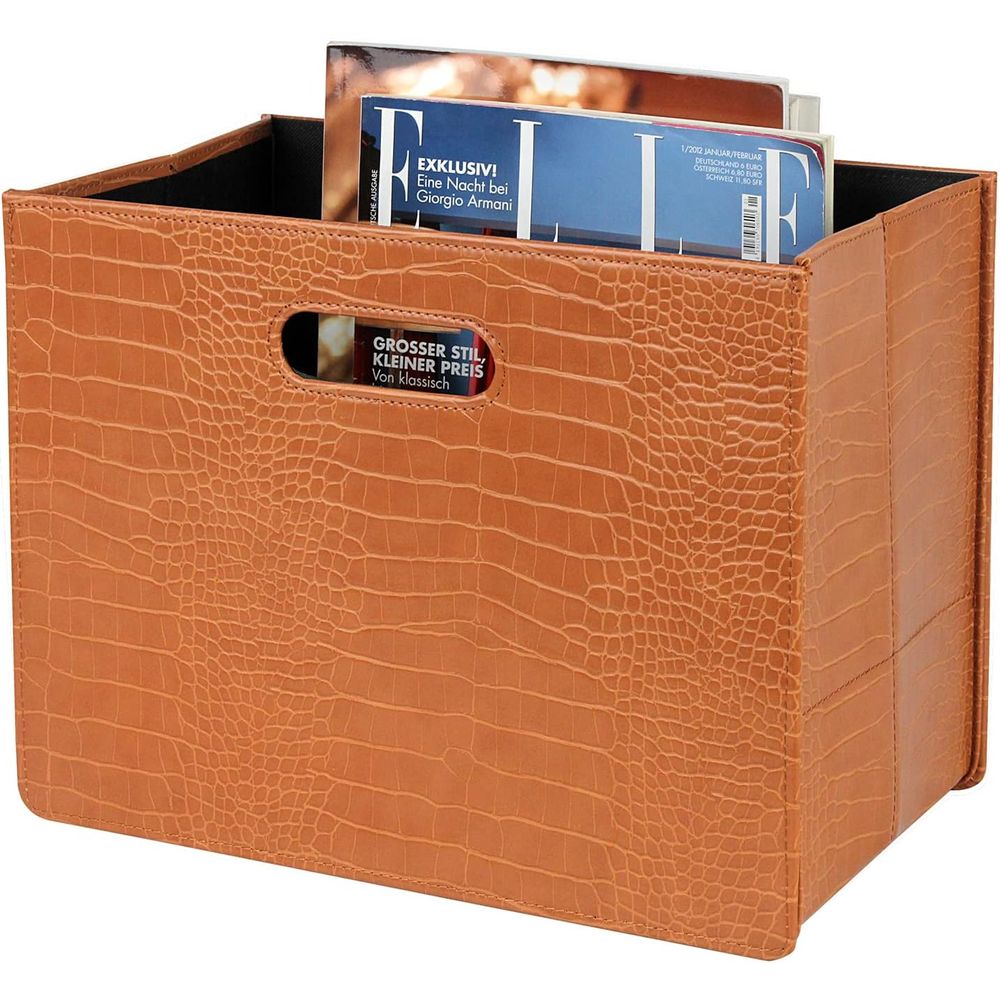 Home Office Or - Bruine houten opbergorganizer voor tijdschriften en