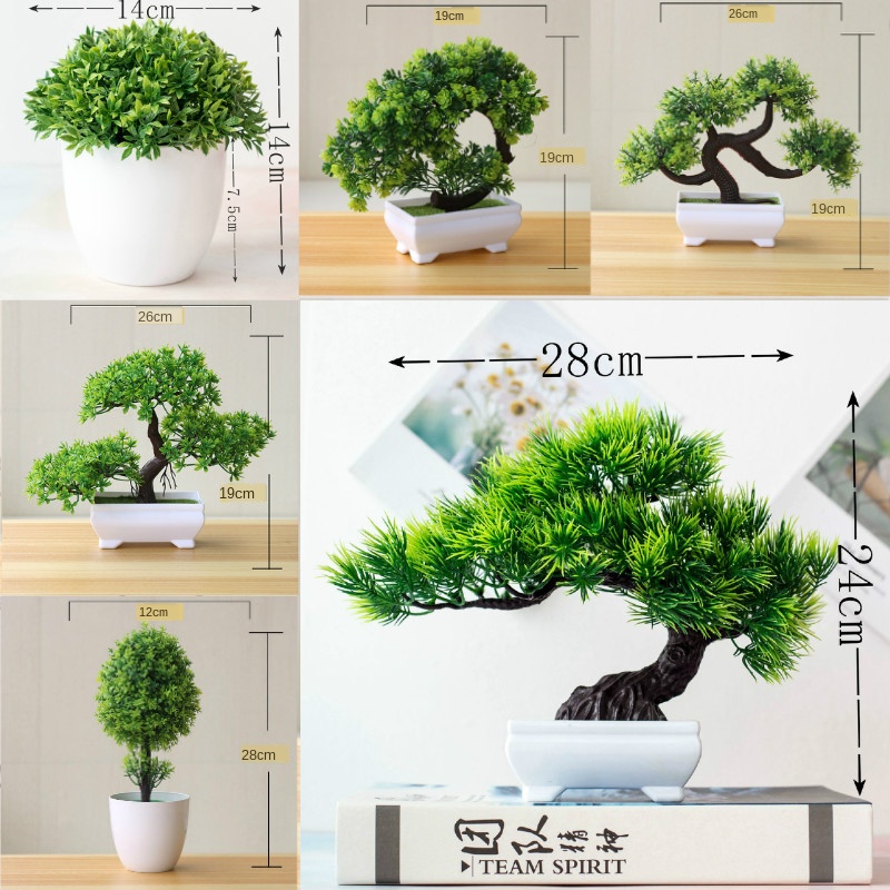 Home Office Layout - Nieuwe Groene Kunstplanten Bonsai Kleine Boom