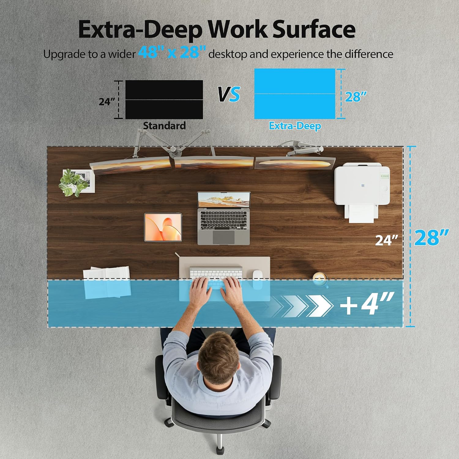 Elektrisch sta-bureau, 55 x 28 - Home Office Work Table recensie en prijs