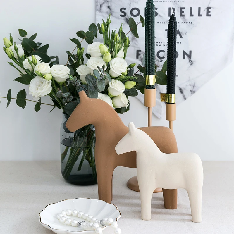 Noordse houten paardenornament - Home Office Work Table recensie en prijs