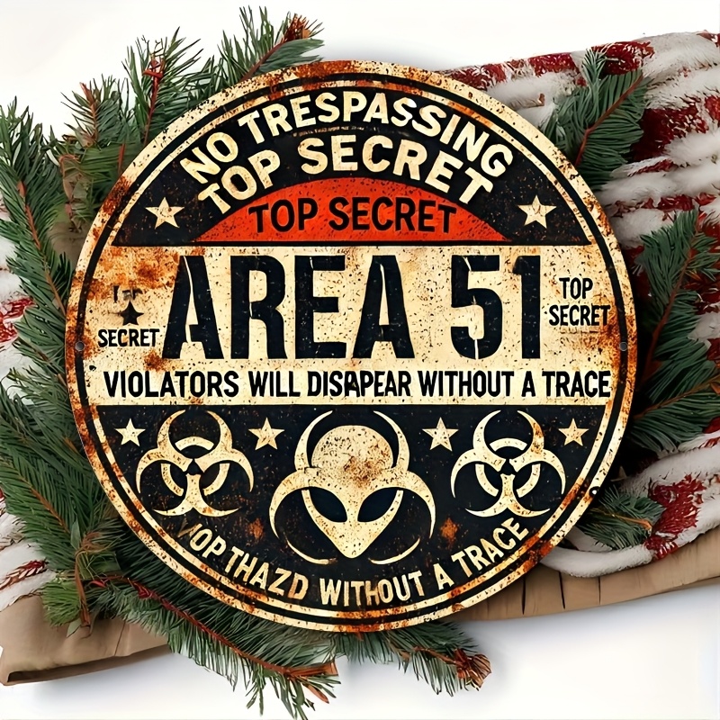 Vintage Area 51 metalen wandbo - Home Office Logo recensie en prijs