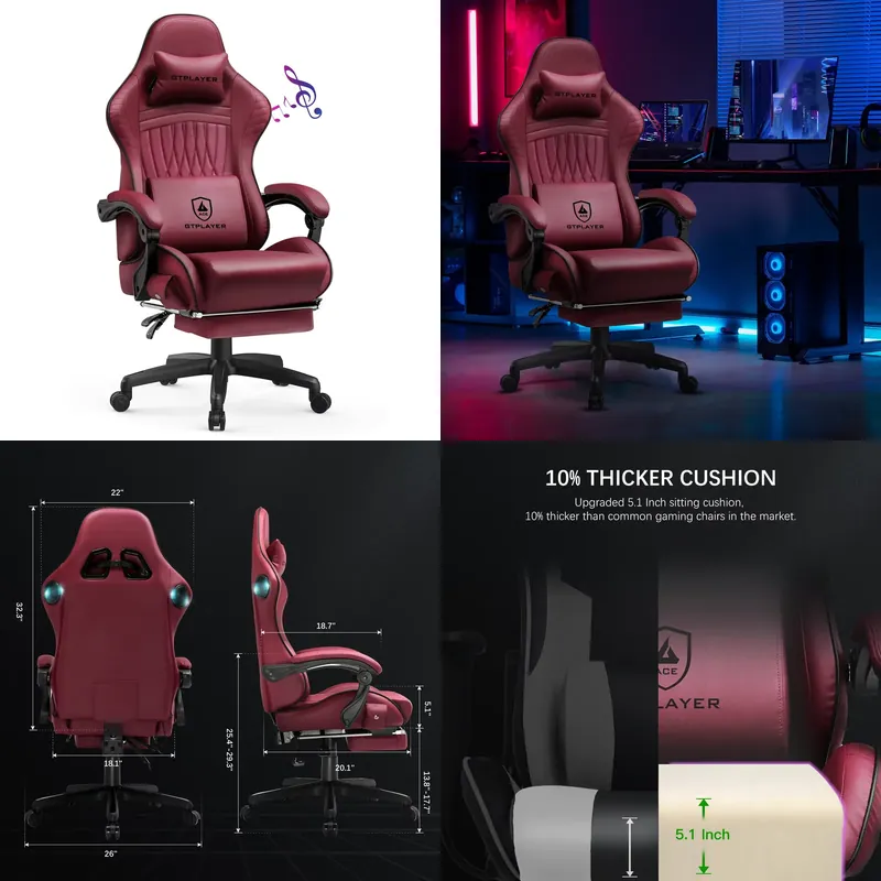 GTPLAYER gamingstoel met ingeb - Ergonomic Office Chair recensie en prijs